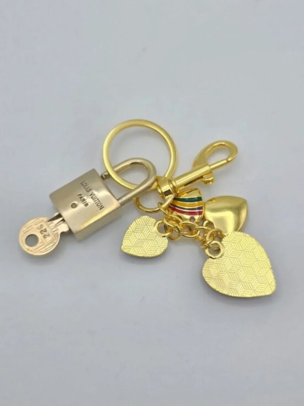 Authentic LV Gold Padlock 🔒Unbranded Heart Keychain Charm for Louis Vuitton Bag